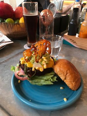 Vegan burger 👍 at Jajaja Mexicana - Lower East Side in New York City