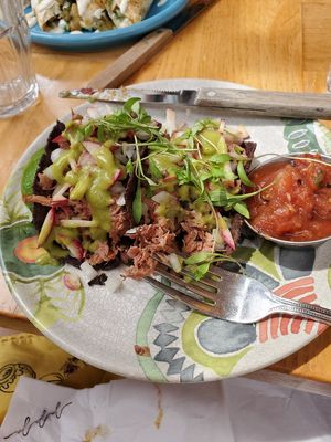 Palm carnitas taco at Jajaja Mexicana - Lower East Side in New York City