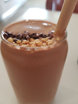 Choc Peanut smoothie at Conscious Cravings Co in Mordialloc