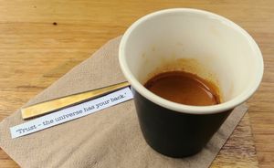 Short black at Conscious Cravings Co in Mordialloc