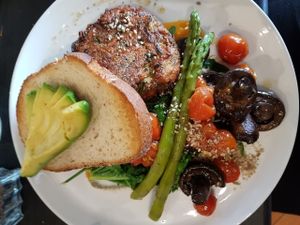 Vegan Grande with zucchini fritter  at Be Bold Nundah in Nundah