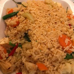 Spicy Fried Rice w/ Tofu & veggies (omitted eggs to make vegan) at La's Thai Cuisine in Scottsdale