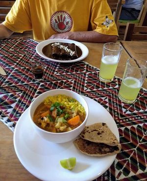 Chana Masala and Enmoladas at Suwa Restaurante Vegano in Queretaro