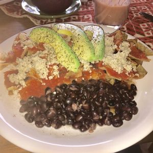 Chilaquiles at Suwa Restaurante Vegano in Queretaro