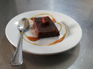 Raw brownie.  at Suwa Restaurante Vegano in Queretaro