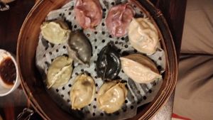 Vegan dumpling menu with 10 dumplings, 6 different kinds. at Wei&Wei in Aachen