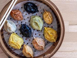 Our colorful delicious dumplings! at Wei&Wei in Aachen