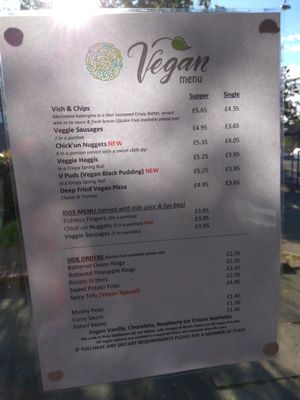 Menu at Land and Sea Fish and Chip Shop in Polmont
