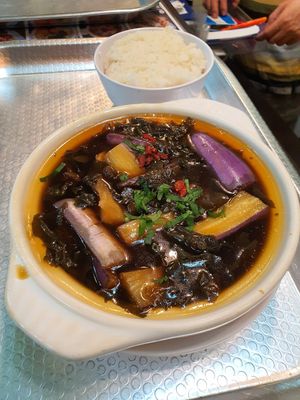Claypot eggplant ~ Circuit Breaker Period Phase 2 at Rice House 谷王栈( 粥大王) in Central Singapore