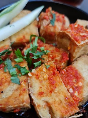 Thai sauce fried beancurd ~ 27/8/21 at Rice House 谷王栈( 粥大王) in Central Singapore