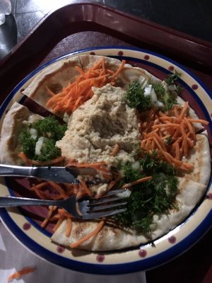 Hummus pita  at Ponsonby Food Court in Auckland