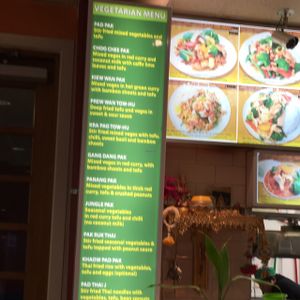 Thai food stall veg menu  at Ponsonby Food Court in Auckland