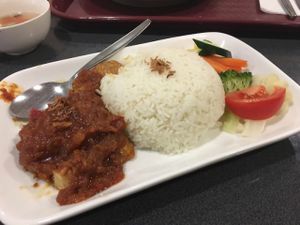 tempeh from Indonesian stall at Ponsonby Food Court in Auckland