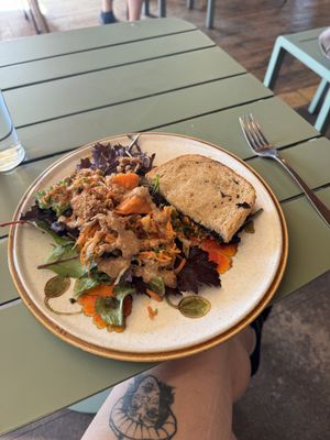 Half sandwich and salad  at Friends of the Earth Cafe in Collingwood
