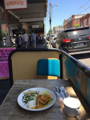 Al fresco *vegan* dining on Smith: $10 at Friends of the Earth Cafe in Collingwood