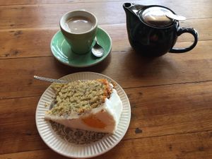 Citrus Cake & Chai: $11 (cake = $6) at Friends of the Earth Cafe in Collingwood