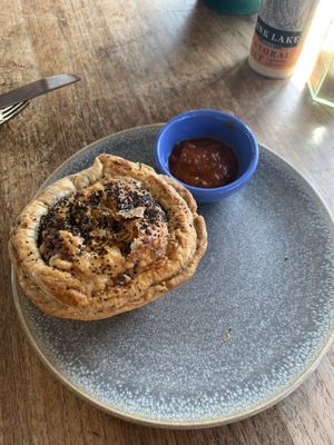 Mushroom pie at Friends of the Earth Cafe in Collingwood