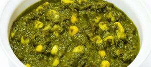Fresh american corn cooked in spinach gravy with a hint of fenugreek. at Indian Hut in Bangkok