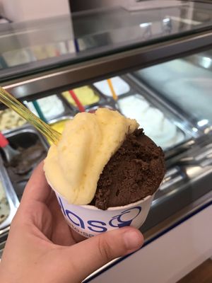 Exotic y chocolate at OLMO Heladería Artesanal in Sevilla