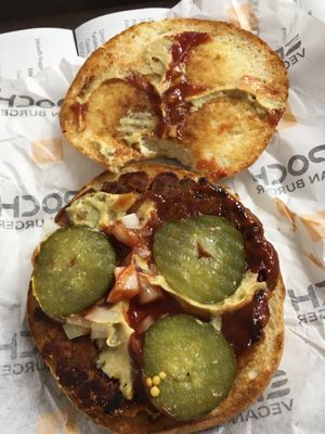 Lovely chickpea option at Epoch Vegan Burger in Budapest