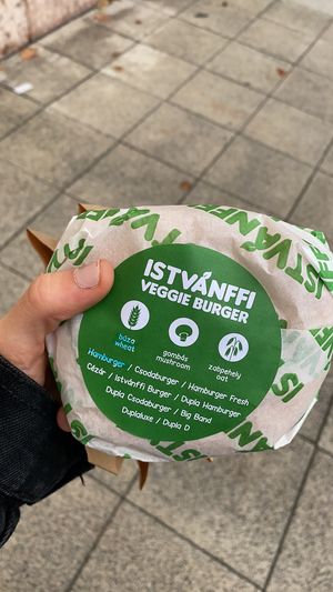 Seitan burger at Epoch Vegan Burger in Budapest