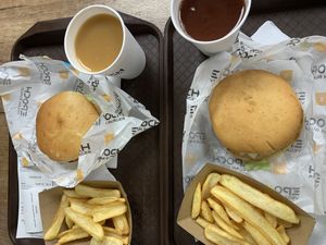 The meal might looks small but can fill you up for hours  at Epoch Vegan Burger in Budapest