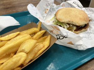 mushroom burger   at Epoch Vegan Burger in Budapest