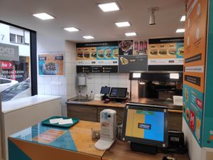 This ia where you order at Epoch Vegan Burger in Budapest