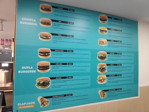 Menu at Epoch Vegan Burger in Budapest