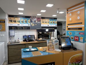 Desk where you order  at Epoch Vegan Burger in Budapest