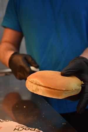 we bake it fresh every day at Epoch Vegan Burger in Budapest