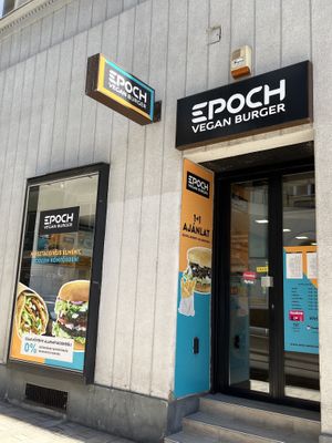 Restaurant front  at Epoch Vegan Burger in Budapest
