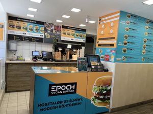 Inside  at Epoch Vegan Burger in Budapest