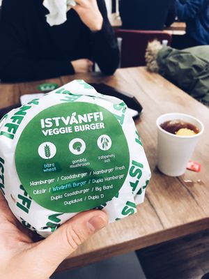 The best Estvanffi burger  at Epoch Vegan Burger in Budapest