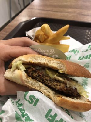 Small istvanffi burguer at Epoch Vegan Burger in Budapest
