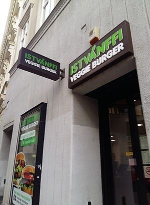 Burger place front at Epoch Vegan Burger in Budapest