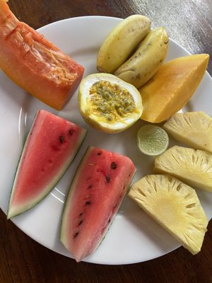 Fruit platter  at No. 1 Dewmini Roti Shop in Mirissa