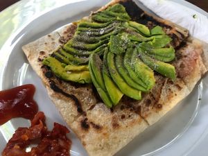 Avocado roti at No. 1 Dewmini Roti Shop in Mirissa