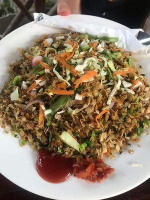 Vegetable kottu roti at No. 1 Dewmini Roti Shop in Mirissa