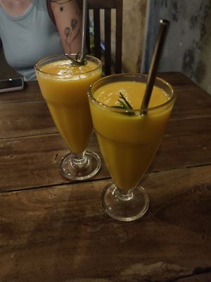 mango juice at Dimali Inn in Mirissa