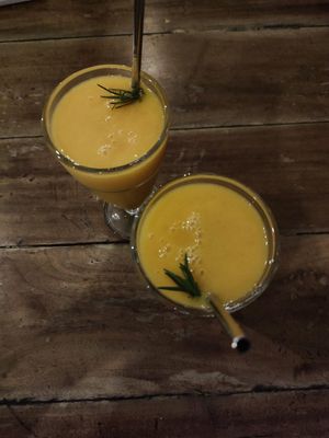 mango juice at Dimali Inn in Mirissa