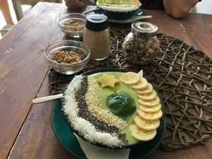 Green power smoothie bowl  at Aloha Coffee Gallery in Mirissa