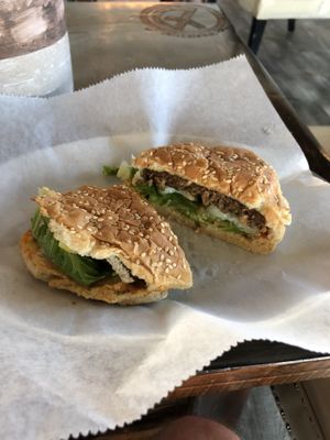 Vegan Cheese Burger 😍 at Salubrious Juice & More in Frisco