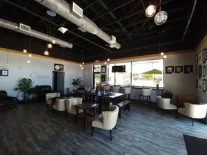 Inside seating at Salubrious Juice & More in Frisco