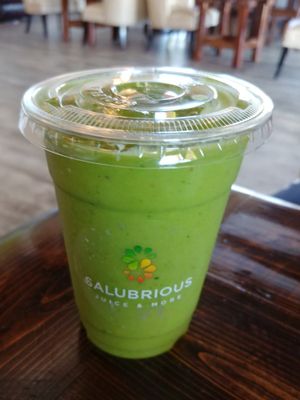 $6.46 Evergreen Smoothie Medium: Delicious, healthy and sweet. We love that they use dates to sweeten rather than junk sugar like maple syrup at Salubrious Juice & More in Frisco