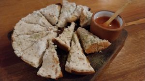 Garlic cheese bread at NaturAle Cusco in Cusco