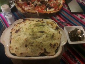 Vegan lasagna cashew vegan cheese at NaturAle Cusco in Cusco