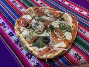 Nov2019 - the Amazing Pizza (vegan)  at NaturAle Cusco in Cusco