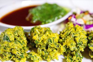 Palak Pakora ( Spinach Fritters) at Rajput Indian Cuisine in Norfolk