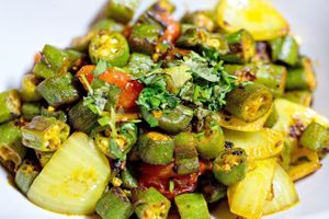 Bhindi Masala ( Okra) at Rajput Indian Cuisine in Norfolk